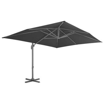  Cantilever Garden Parasol with Aluminium Pole 4x3 m Black