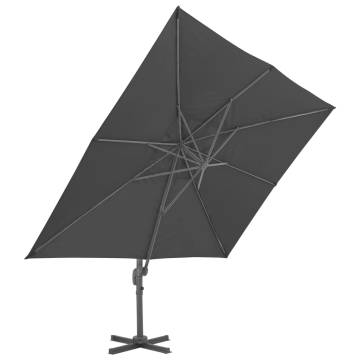  Cantilever Garden Parasol with Aluminium Pole 4x3 m Black