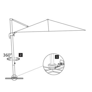  Cantilever Garden Parasol with Aluminium Pole 4x3 m Black