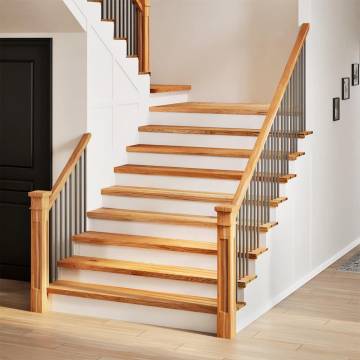  Stair Treads 8 pcs Light Brown 110x30x2 cm Solid Wood Oak