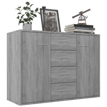 Sideboard Grey Sonoma 88x30x65 cm Engineered Wood