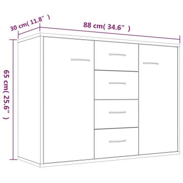 Sideboard Grey Sonoma 88x30x65 cm Engineered Wood