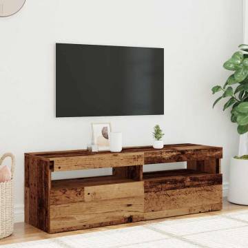  TV Cabinet with LED Lights Old Wood 120x35x40 cm Engineered Wood