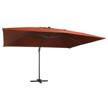  Cantilever Garden Parasol with LED Lights Terracotta 400x300 cm