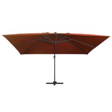  Cantilever Garden Parasol with LED Lights Terracotta 400x300 cm