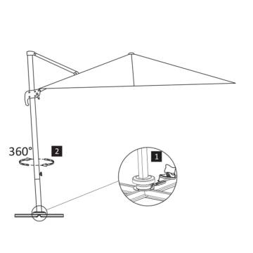  Cantilever Garden Parasol with Aluminium Pole 300x300 cm Sand