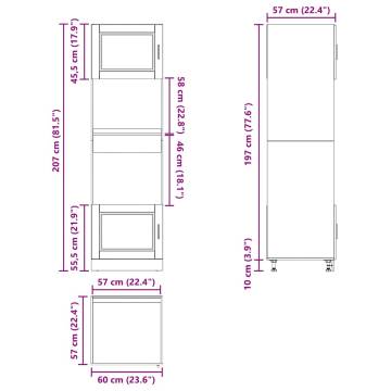  Oven Cabinets 2 pcs Porto Brown Oak Engineered Wood