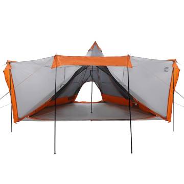  Family Tent Tipi 6-Person Grey and Orange Waterproof