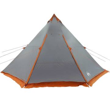  Family Tent Tipi 6-Person Grey and Orange Waterproof