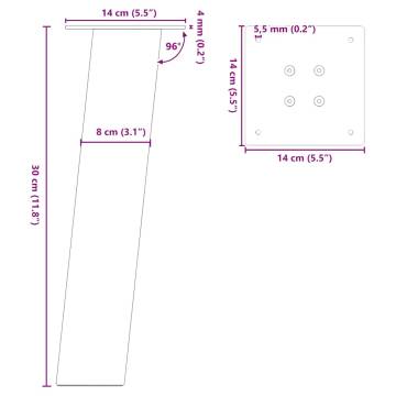  Coffee Table Legs 4 pcs White 30 cm Steel