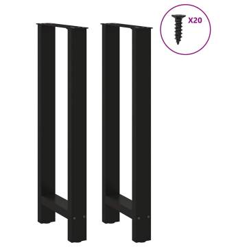  Coffee Table Legs Black 2 pcs 40x(100-101) cm Steel