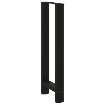  Coffee Table Legs Black 2 pcs 40x(100-101) cm Steel