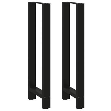  Coffee Table Legs Black 2 pcs 40x(110-111) cm Steel