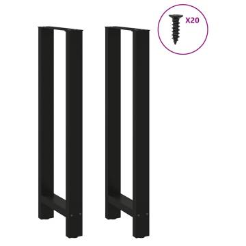  Coffee Table Legs Black 2 pcs 40x(110-111) cm Steel