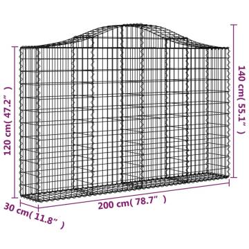  Arched Gabion Baskets 50 pcs 200x30x120140 cm Galvanised Iron