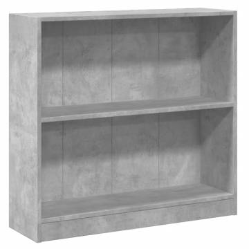  Bookshelf Concrete Grey 80x24x75 cm Engineered Wood