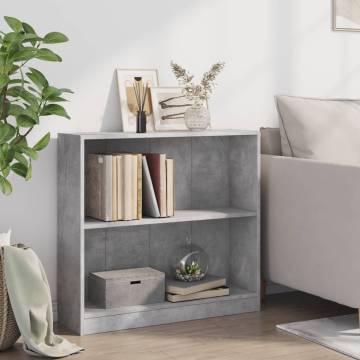  Bookshelf Concrete Grey 80x24x75 cm Engineered Wood