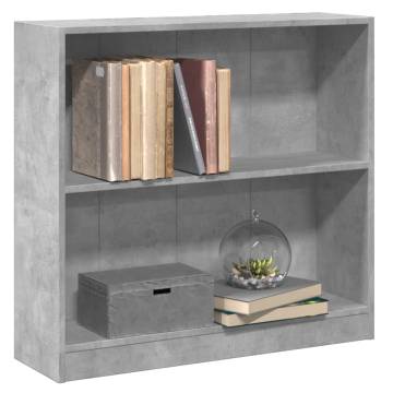  Bookshelf Concrete Grey 80x24x75 cm Engineered Wood