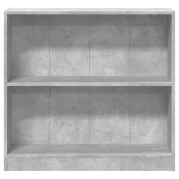  Bookshelf Concrete Grey 80x24x75 cm Engineered Wood