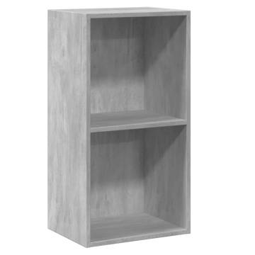  2-Tier Book Cabinet Concrete Grey 40x30x76.5 cm Engineered Wood