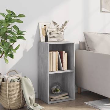  2-Tier Book Cabinet Concrete Grey 40x30x76.5 cm Engineered Wood