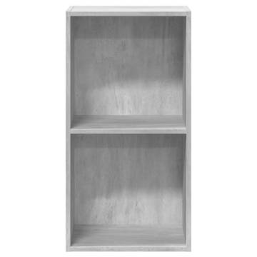  2-Tier Book Cabinet Concrete Grey 40x30x76.5 cm Engineered Wood