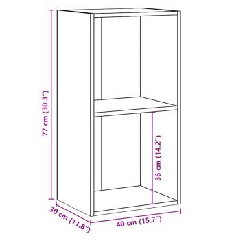  2-Tier Book Cabinet Concrete Grey 40x30x76.5 cm Engineered Wood