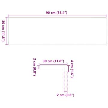  Stair Treads 2 pcs Untreated 90x30x2 cm Solid Wood Oak