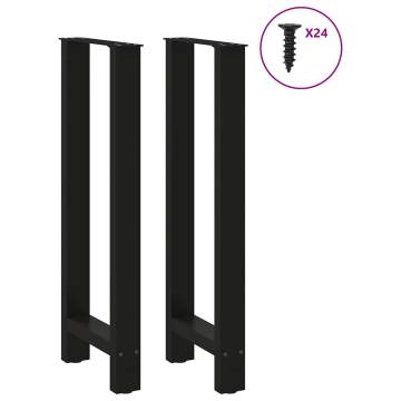  Coffee Table Legs Black 2 pcs 50x(100-101) cm Steel