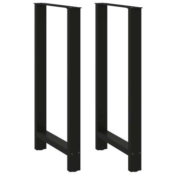  Coffee Table Legs Black 2 pcs 60x(110-111) cm Steel