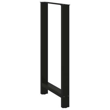  Coffee Table Legs Black 2 pcs 60x(110-111) cm Steel