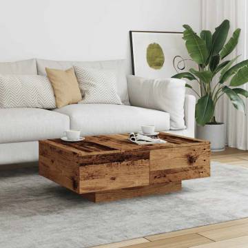  Coffee Table Old Wood 90x60x31 cm Engineered Wood