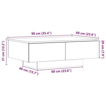  Coffee Table Old Wood 90x60x31 cm Engineered Wood