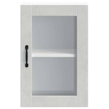  Kitchen Wall Cabinet with Glass Door Porto Concrete Grey