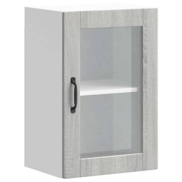  Kitchen Wall Cabinet with Glass Door Porto Grey Sonoma