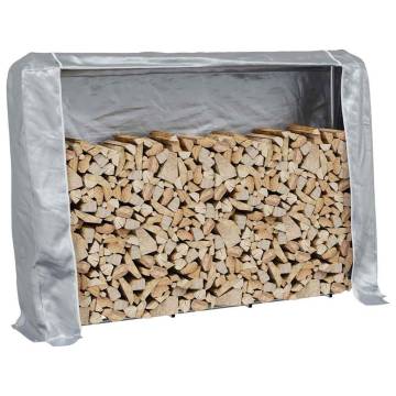  Firewood Rack with Rain Cover 200x25x150 cm Galvanised steel