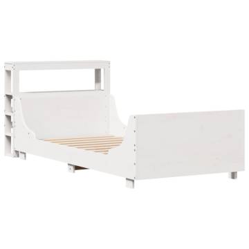  Bed Frame without Mattress White 90x190 cm Single Solid Wood Pine