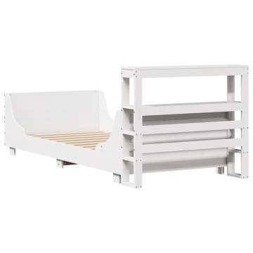  Bed Frame without Mattress White 90x190 cm Single Solid Wood Pine