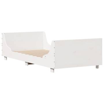  Bed Frame without Mattress White 90x200 cm Solid Wood Pine