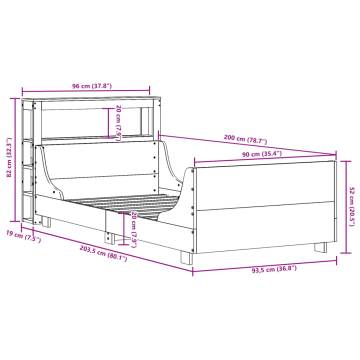  Bed Frame without Mattress White 90x200 cm Solid Wood Pine