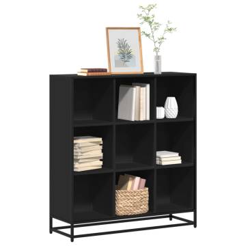  Bookcase Black 97.5x33x107.5 cm Engineered Wood and Metal