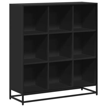  Bookcase Black 97.5x33x107.5 cm Engineered Wood and Metal