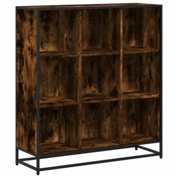  Bookcase Smoked Oak 97.5x33x107.5 cm Engineered Wood and Metal