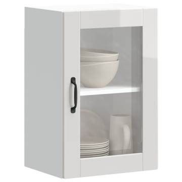  Kitchen Wall Cabinet with Glass Door Porto High Gloss White