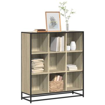  Bookcase Sonoma Oak 97.5x33x107.5 cm Engineered Wood and Metal