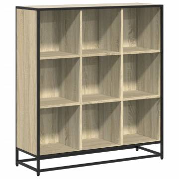  Bookcase Sonoma Oak 97.5x33x107.5 cm Engineered Wood and Metal