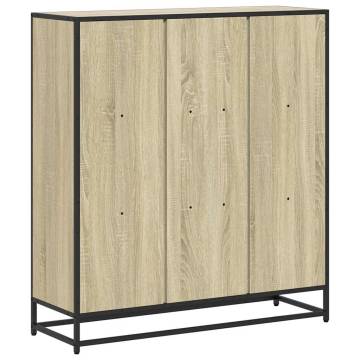  Bookcase Sonoma Oak 97.5x33x107.5 cm Engineered Wood and Metal