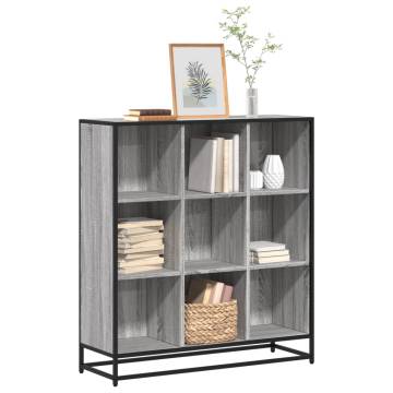  Bookcase Grey Sonoma 97.5x33x107.5 cm Engineered Wood and Metal