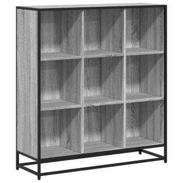  Bookcase Grey Sonoma 97.5x33x107.5 cm Engineered Wood and Metal