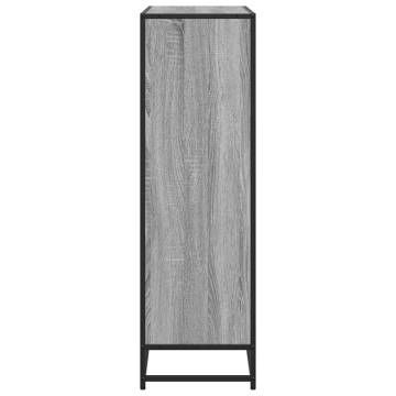  Bookcase Grey Sonoma 97.5x33x107.5 cm Engineered Wood and Metal